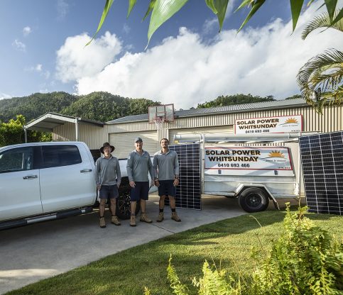 Solar Panel Installers Ready For Work — Solar Power Systems in Midge Point, QLD